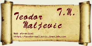 Teodor Maljević vizit kartica